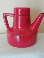 Retro red ceramic tea pourer, teapot