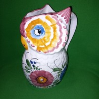Owl-shaped, Italian, ceramic jug, spout.