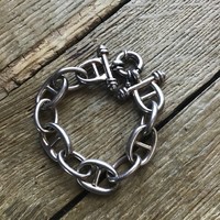 Silver plated metal bracelet