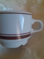 A rarer coffee cup with a brown collar
