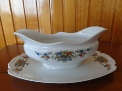 Beautifully shaped bowl with a vivid floral sauce, flawless