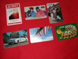 1987 - 1991 László Maruzsi rally mixed Hungarian advertising card calendar 6 pieces in one according to the pictures