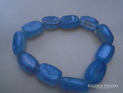 Large-eyed chalcedony semi-precious stone rubber bracelet approx. 140-150 ct