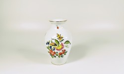 Herendi, bouquet de fruits fruit pattern vase 14 cm., hand painted porcelain, flawless! (B143)