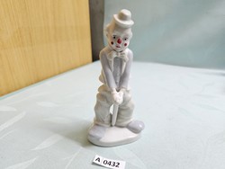 A0432 porcelain clown with walking stick 17 cm