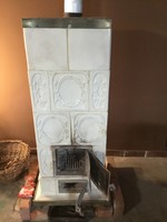 Approx. 100 years old antique portable ceramic stove for sale in beige color!
