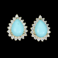Real turquoise with 925 silver earrings