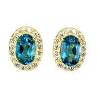 Real blue topaz with 925 silver earrings