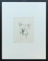 Lajos Szalay (1909 - 1995) Watchers c. Tus drawing with original warranty