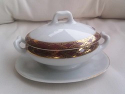 Old porcelain caviar or mustard holder
