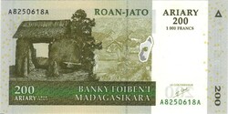 200 ariary 1000 francs 2004 Madagaszkár UNC