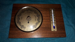 Régi magyar feliratos GDR - NDK működő barométer hőmérővel falapon falidísz 17 x 12 cm képek szerint