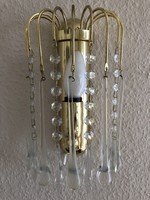 Golden wall arm with glass pendants