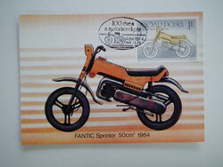 1985. 100 years of the motorcycle postcard series - cm - complete set of 7 pieces