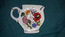 Régi KALOCSAI mintás porcelán teás kanna forma teafilter tartó készletrész 10x8 cm a képek szerint