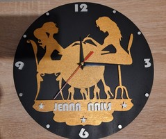 Artificial nail wall clock with the name of your own business