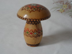 Retro, old handmade wooden mushroom, box