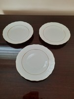 3 Herend porcelain cake plates with white gold border