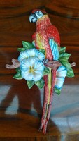 Glazed ceramic parrot