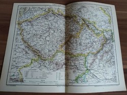 Czech Moravia and Silesia, map supplement from the Pallas Great Lexicon, 1893