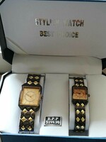 Yishi new stainless steel men's and women's watch pair