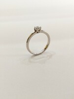 Új, 14 Karátos Fehér arany eljegyzési női gyűrű, 2,49g.  (No. 23/43)