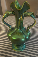 Zsolnay eozin vase with ribbon ears
