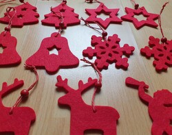Christmas felt decoration reindeer angel bell star pine tree snowflake hanging ornament accessory
