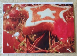 Karácsonyi és újévi képeslap borítékkal postatiszta üdvözlőlap üdvözlőkártya levelezőlap mézeskalács