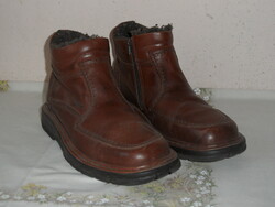 Abis brown leather men's ankle boots with fur inside (size 46)