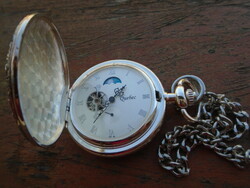 Tibetan silver ffi pocket watch mechanical sun moon phase all parts work multi-functional excellent gift