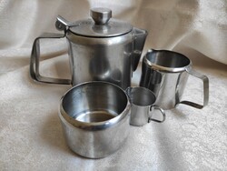 Art Deco  rozsdamentes acél kávé /tea szervirozo kiegészítő kiöntő szett
