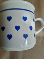 Kék szíves antik csésze 2 dl