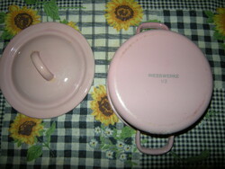 Pink 0.5 liter enameled small foot