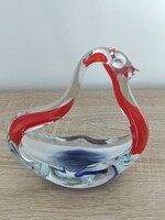 Ornament in the shape of a bird made of glass