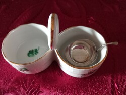 Free silver spice shaker with Herend salt and pepper holder