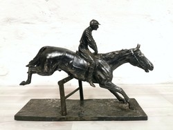 Fritz Diller- Zsoké a lován (1911) szobor. Jelzett. Ló, lovas.