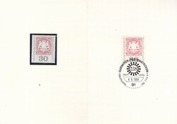 Commemorative cards, fdcs 0002 German michel 601 with first day and clean postage stamp 2.10 euros