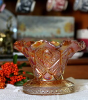 Fenton carnival beautiful, flawless, iridescent glazed glass centerpiece, offering, for collectors!