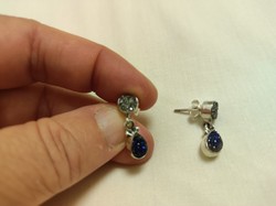 Israeli silver earrings with druzy