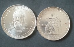 2 db ezüst 500 líra