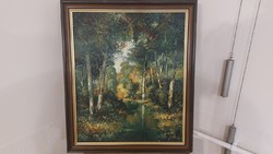 (K) Endrey-Nagy Attila tájkép festmény erdő 59x70 cm kerettel