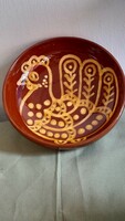 Ágnes Borsódy / János Papp / ceramic 1936 Szekszárd no. Beautiful ceramic bowl with rooster