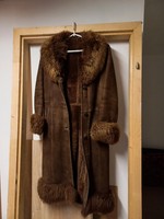 Brown women's fur coat