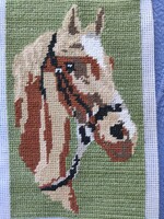 Horse head portrait miniature needle tapestry