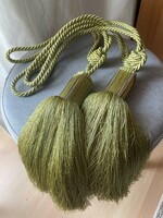 Large green curtain ports, tassels in pairs