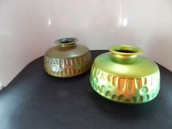 2 art deco Zsolnay eozin vases for sale together,