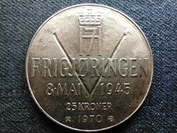 Norway 25th Anniversary of Liberation .875 Silver 25 kroner 1970 (id67566)