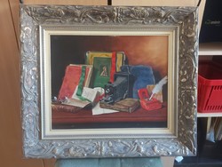 Painting by István T.Czene, in a beautiful frame, oil, painted wood, 40x50 cm+ perfect frame