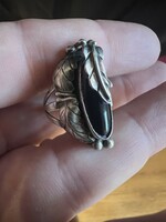 Ezüst navajo onix gyűrű